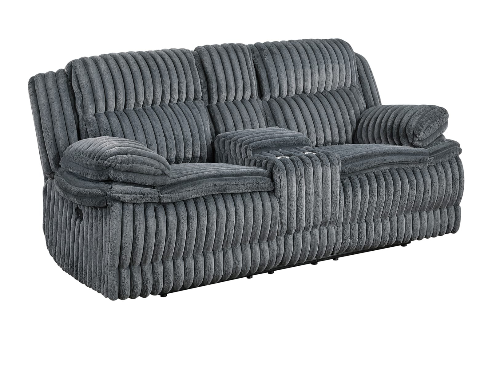Snuggly Reclining Console Loveseat