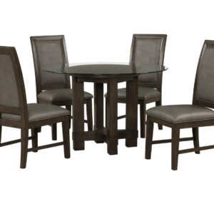Cedar City 5 Pc. Glass Round Dining Set