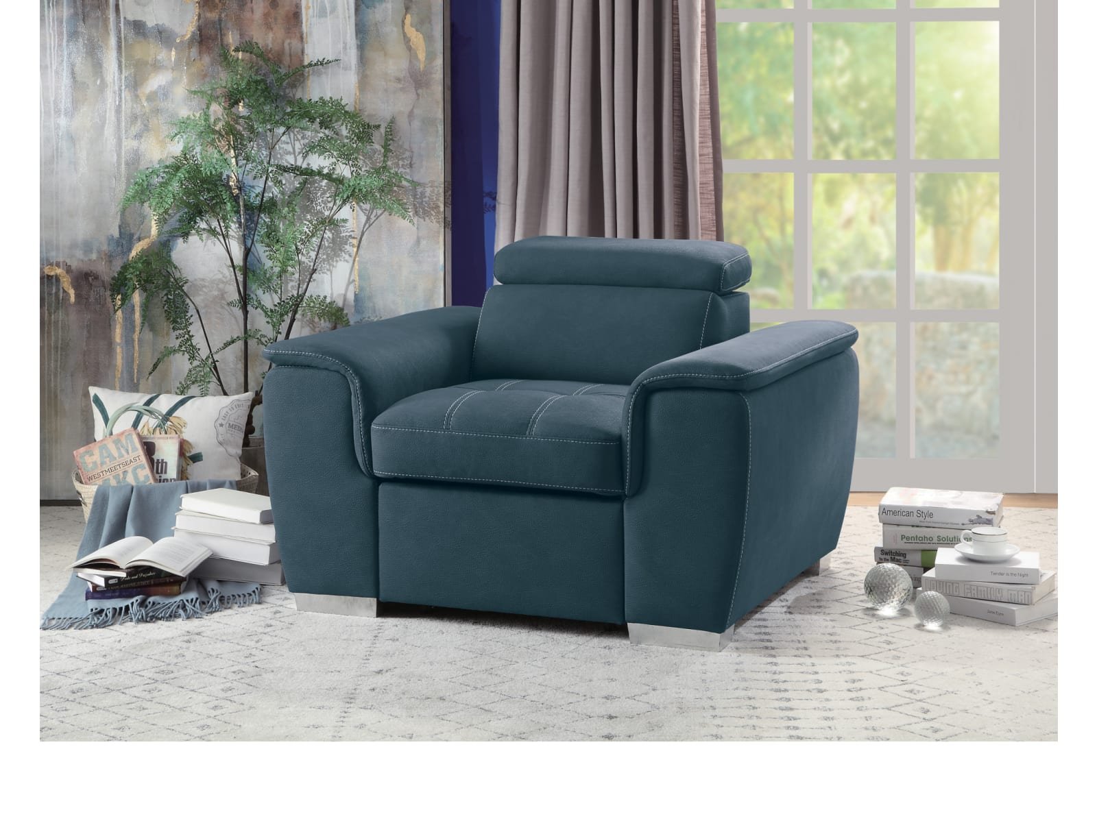 Alain Chair with Pull Out Ottoman - Image 5