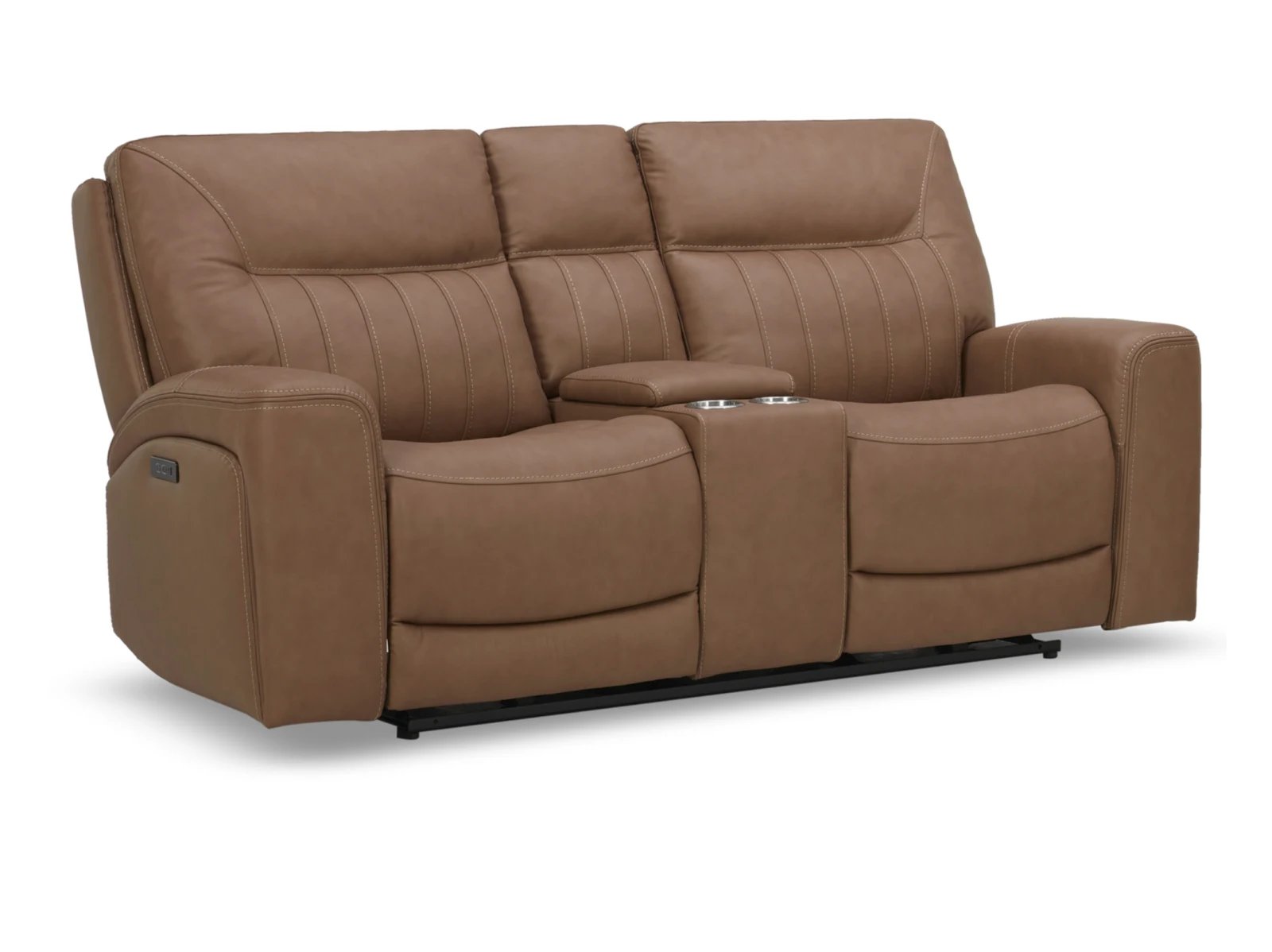 Boone Leather Power Reclining Console Loveseat