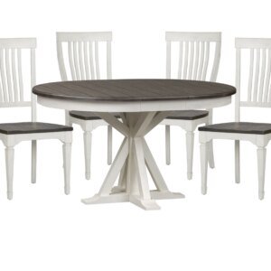Calument 5 Pc. Oval Dining Room Set w/ Slat Back Chairs