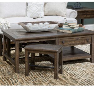 Simeon Coffee Table w/ 2 Stools