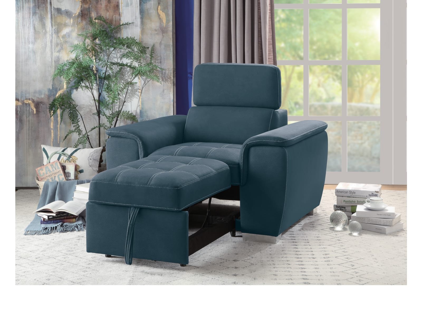Alain Chair with Pull Out Ottoman - Image 4