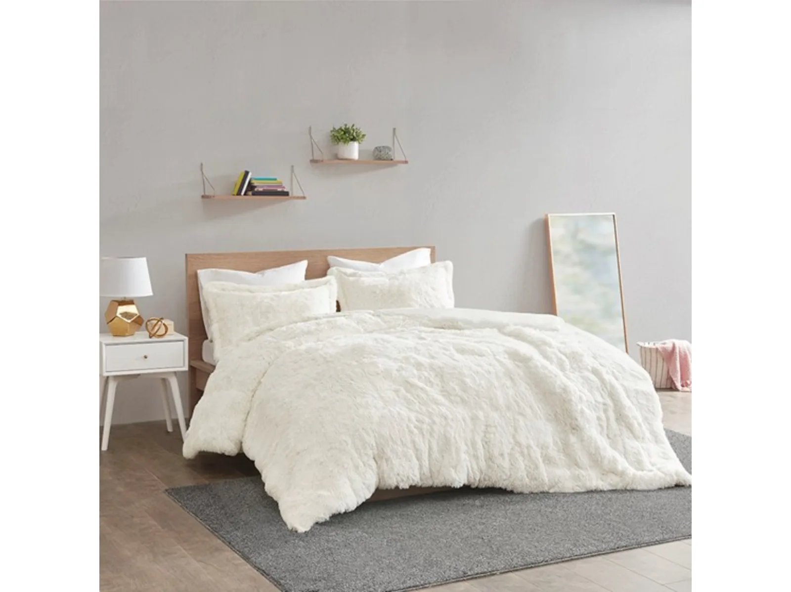 Malea Faux Fur Duvet Cover Set - Image 5