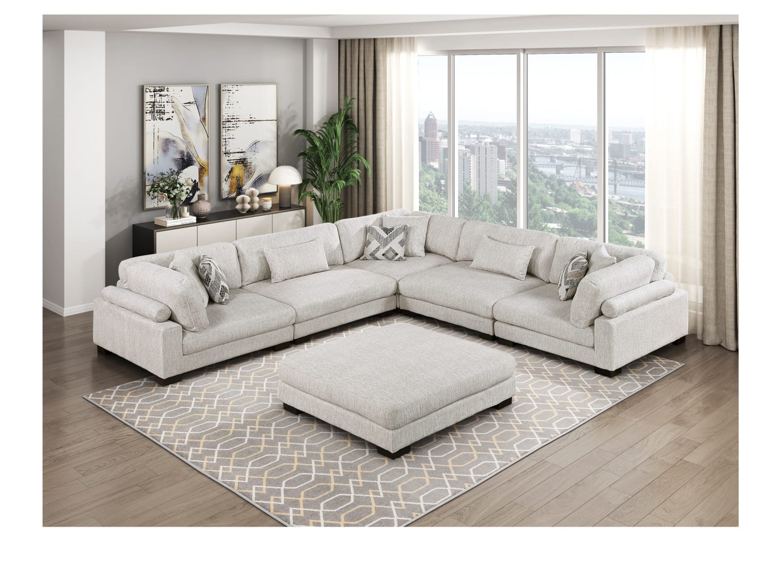 Tinsley 6 Pc. Triple Wedge Sectional