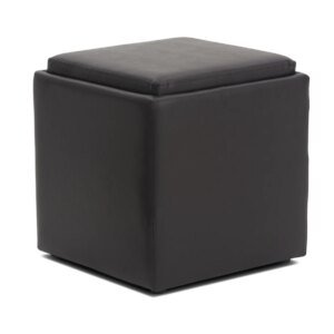 16" Square Storage Ottoman with Tray
