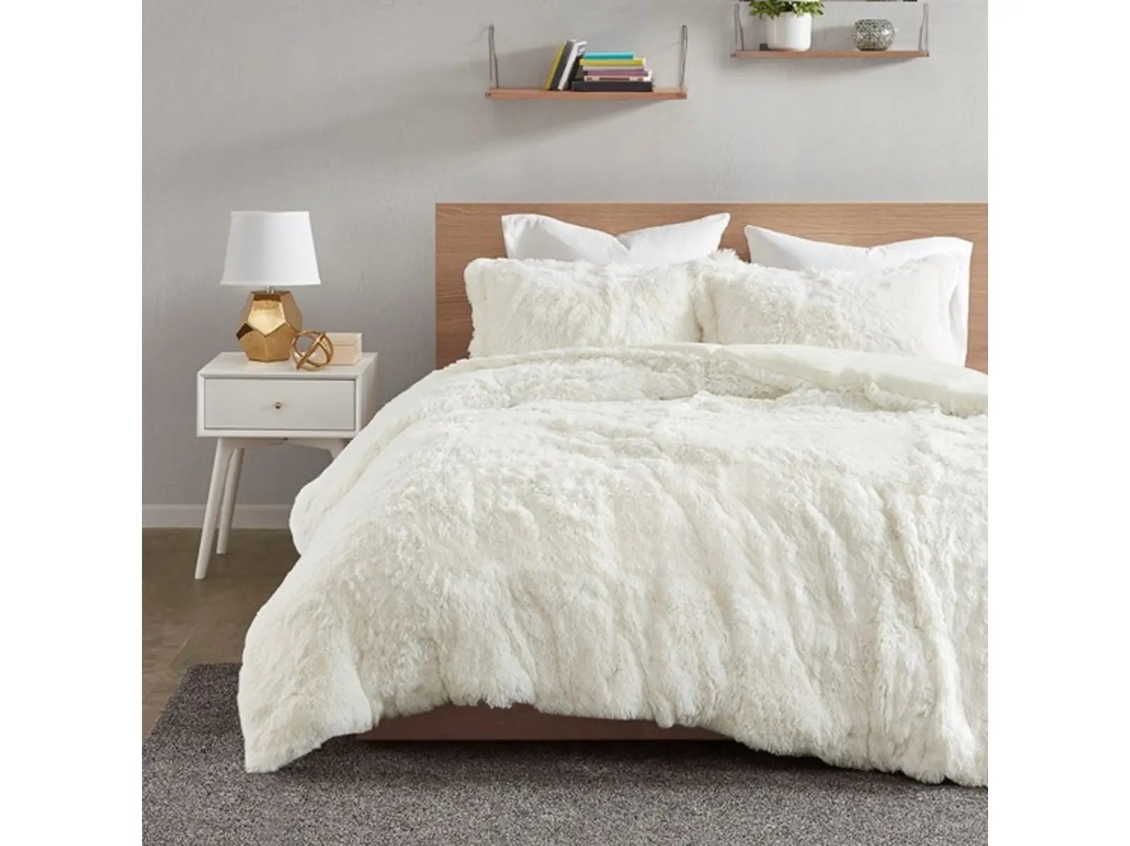 Malea Faux Fur Duvet Cover Set