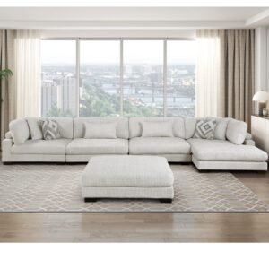Tinsley 5 Pc. Double Armless Chair Sectional w/ Ottoman