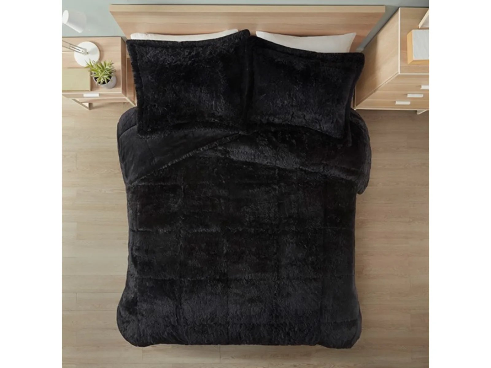 Malea Faux Fur Comforter Set - Image 2