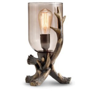 Antler with Smoke Glass Table Lamp