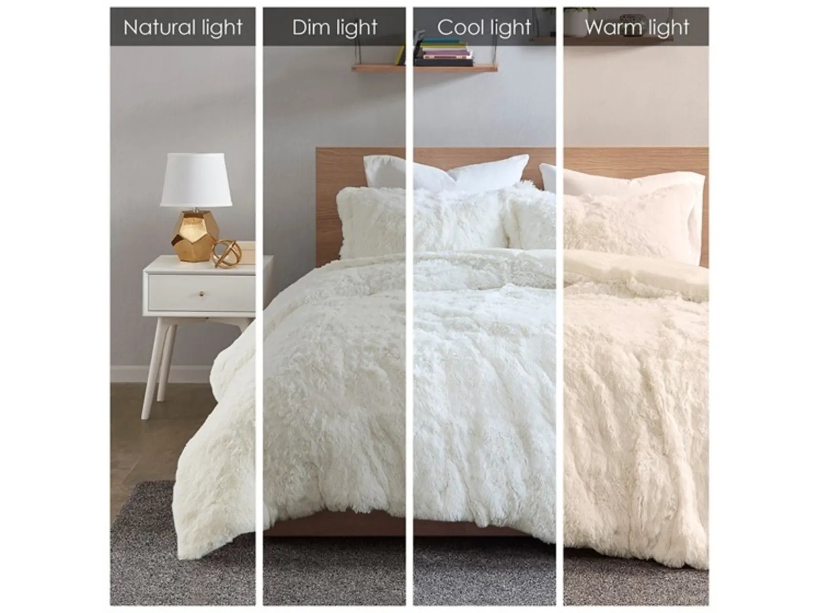 Malea Faux Fur Duvet Cover Set - Image 9