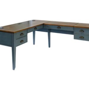 Fallbrook 2 Pc Half Pedestal L-Desk with Lift
