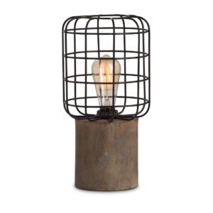 Caged Wood Accent Lamp