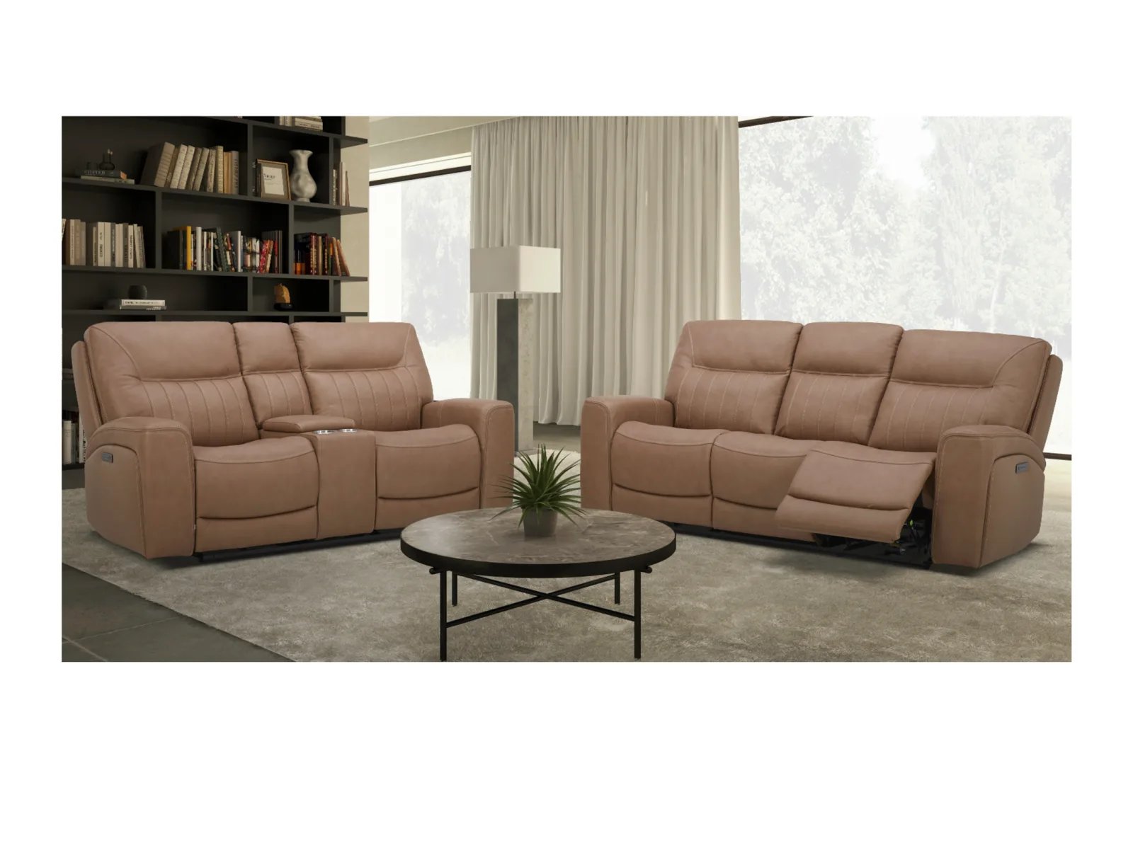 Boone Leather Power Reclining Console Loveseat - Image 6