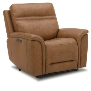 Quarry Leather Power Swivel Recliner