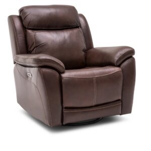 Kinetic Leather Power Swivel Glider Recliner