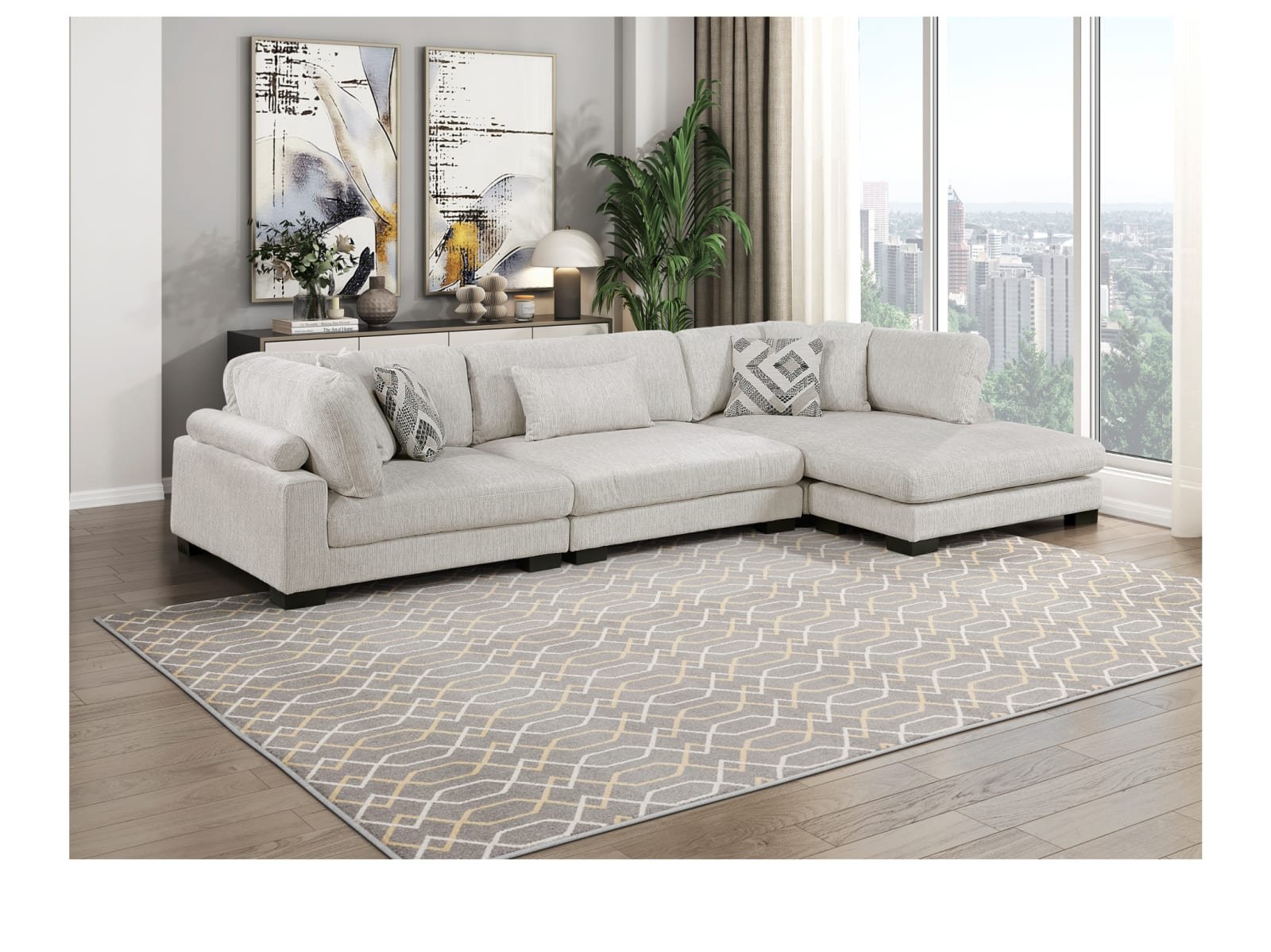 Tinsley 3 Pc. Chaise Sofa