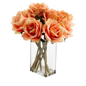 Orange Flower In Glass Vase