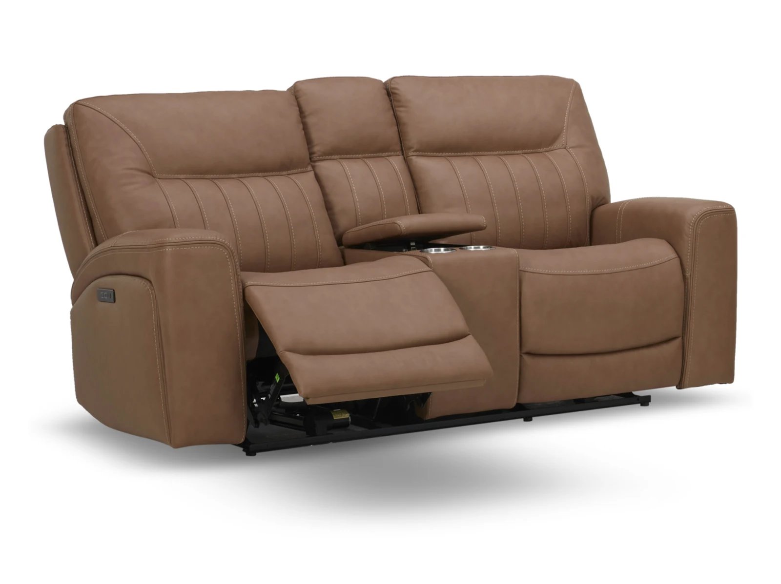 Boone Leather Power Reclining Console Loveseat - Image 2